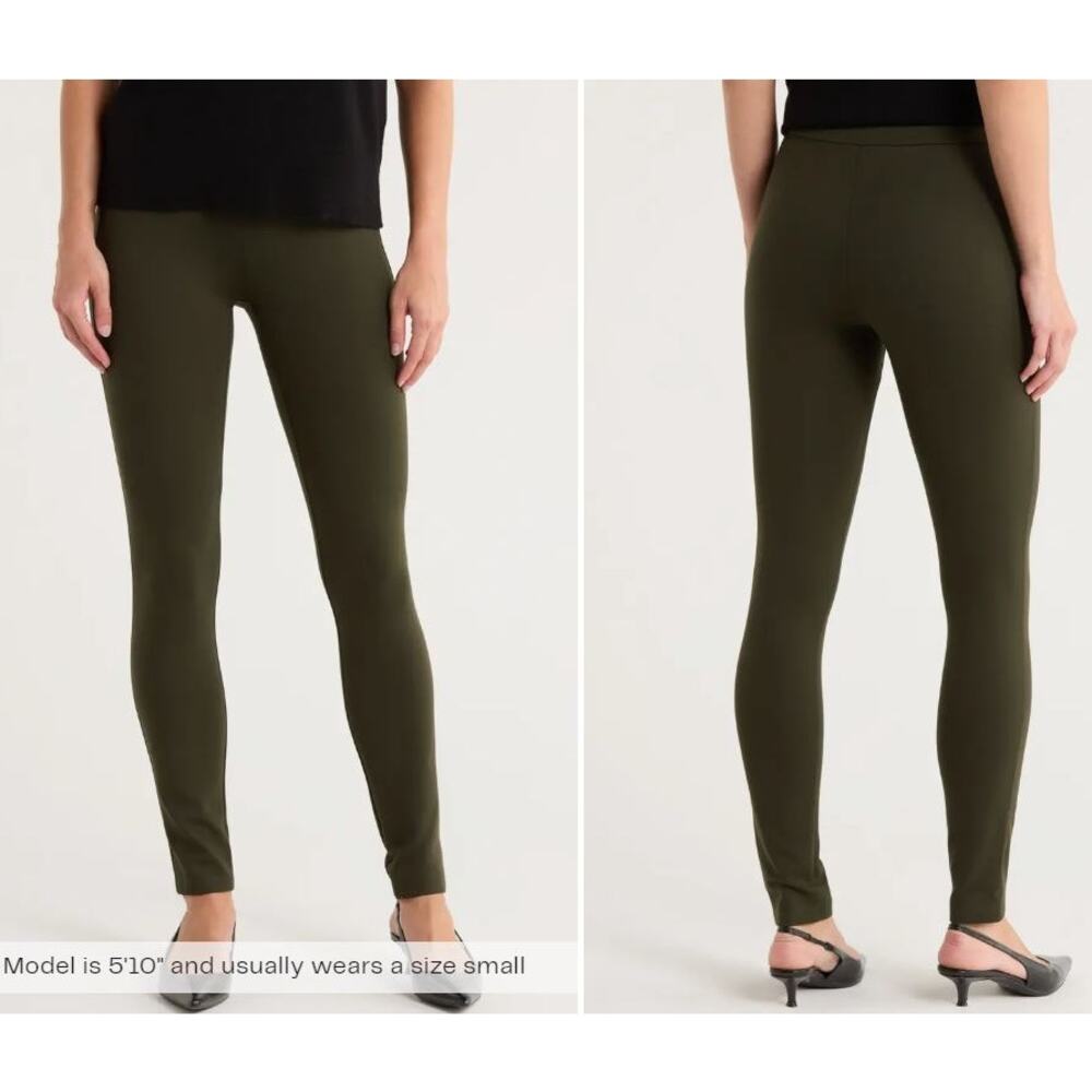 Theory Women's Shawn C2 Luxe Ponte Skinny Pants Sz P NWT 295 Forest Green
